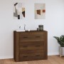 Sideboard aus braunem Eichensperrholz, 80 x 33 x 70 cm von vidaXL, Sideboards - Ref: Foro24-816583, Preis: 82,86 €, Rabatt: %