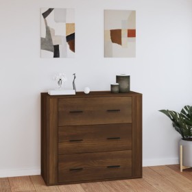 Oak brown plywood sideboard 80x33x70 cm by vidaXL, Sideboards - Ref: Foro24-816583, Price: 85,62 €, Discount: %