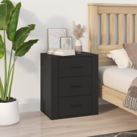 Black plywood bedside table 50x36x60 cm by vidaXL, Nightstands - Ref: Foro24-816713, Price: 71,74 €, Discount: %