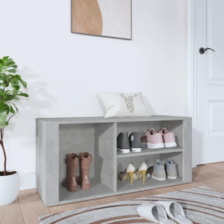 Mueble zapatero madera contrachapada gris hormigón 100x35x45 cm de vidaXL, Zapateros y organizadores de calzado - Ref: Foro24...