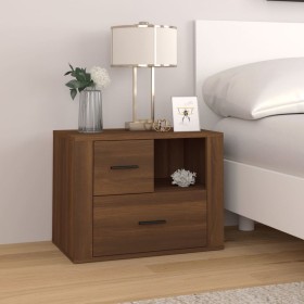 Brown oak plywood bedside table 60x36x45 cm by vidaXL, Nightstands - Ref: Foro24-816743, Price: 64,44 €, Discount: %