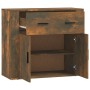 Aparador madera contrachapada color roble ahumado 80x33x70 cm de vidaXL, Aparadores - Ref: Foro24-816573, Precio: 69,74 €, De...