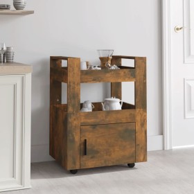 Carrito de cocina madera contrachapada roble ahumado 60x45x80cm de vidaXL, Carros de cocina y comedor - Ref: Foro24-816829, P...