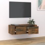 Hängender TV-Schrank aus geräuchertem Eichenholz, 80 x 36 x 25 cm von vidaXL, TV-Möbel - Ref: Foro24-816837, Preis: 47,40 €, ...