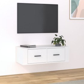 Mueble de TV colgante madera contrachapada blanco 80x36x25 cm de vidaXL, Muebles TV - Ref: Foro24-816832, Precio: 38,99 €, De...