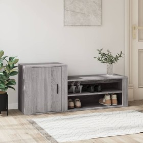 Mueble zapatero madera contrachapada gris Sonoma 130x35x54 cm de vidaXL, Zapateros y organizadores de calzado - Ref: Foro24-8...