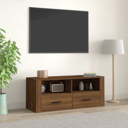 Mueble TV madera contrachapada color marrón roble 100x35x40 cm de vidaXL, Muebles TV - Ref: Foro24-816815, Precio: 64,54 €, D...