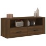 TV stand made of plywood in brown oak color, measuring 100x35x40 cm. by vidaXL, TV Furniture - Ref: Foro24-816815, Price: 64,...