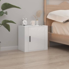 Glossy white wall bedside table 50x30x47 cm by vidaXL, Nightstands - Ref: Foro24-816868, Price: 38,88 €, Discount: %