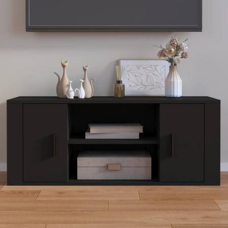 Black plywood TV cabinet 100x35x40 cm by vidaXL, TV Furniture - Ref: Foro24-823092, Price: 72,65 €, Discount: %