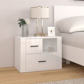 Glossy white plywood nightstand 60x36x45 cm by vidaXL, Nightstands - Ref: Foro24-816738, Price: 67,99 €, Discount: %