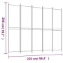 Biombo divisor de 5 paneles de tela blanco 250x200 cm de vidaXL, Divisores de ambientes - Ref: Foro24-350234, Precio: 46,99 €...