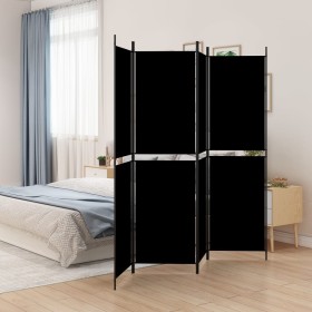 Divider screen with 4 black fabric panels 200x200 cm by vidaXL, Room dividers - Ref: Foro24-350233, Price: 36,77 €, Discount: %