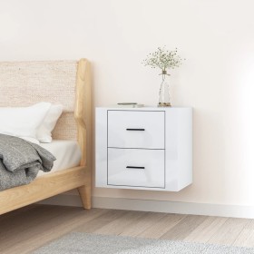 Glossy white wall bedside table 50x36x47 cm by vidaXL, Lockers and storage cabinets - Ref: Foro24-816858, Price: 56,20 €, Dis...