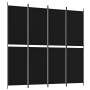 Biombo divisor de 4 paneles de tela negro 200x200 cm de vidaXL, Divisores de ambientes - Ref: Foro24-350233, Precio: 36,77 €,...