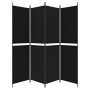 Biombo divisor de 4 paneles de tela negro 200x200 cm de vidaXL, Divisores de ambientes - Ref: Foro24-350233, Precio: 36,77 €,...