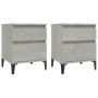 Bedside tables 2 units gray concrete 40x35x50 cm by vidaXL, Lockers and storage cabinets - Ref: Foro24-821851, Price: 70,42 €...