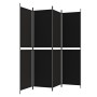 Biombo divisor de 4 paneles de tela negro 200x200 cm de vidaXL, Divisores de ambientes - Ref: Foro24-350233, Precio: 36,77 €,...