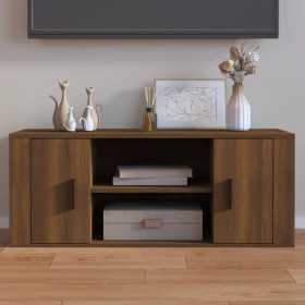 Oak brown plywood TV cabinet 100x35x40 cm by vidaXL, TV Furniture - Ref: Foro24-823098, Price: 62,33 €, Discount: %