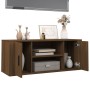 Oak brown plywood TV cabinet 100x35x40 cm by vidaXL, TV Furniture - Ref: Foro24-823098, Price: 62,24 €, Discount: %