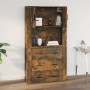 Smoked oak plywood wall cabinet 80x33x80 cm by vidaXL, Sideboards - Ref: Foro24-816589, Price: 75,41 €, Discount: %