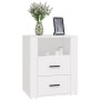 White plywood nightstand 50x36x60 cm by vidaXL, Nightstands - Ref: Foro24-816728, Price: 78,31 €, Discount: %