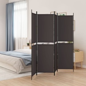 Divider screen with 4 brown fabric panels 200x200 cm by vidaXL, Room dividers - Ref: Foro24-350231, Price: 40,11 €, Discount: %