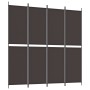 Divider screen with 4 brown fabric panels 200x200 cm by vidaXL, Room dividers - Ref: Foro24-350231, Price: 38,99 €, Discount: %