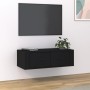 Black plywood hanging TV cabinet 80x36x25 cm by vidaXL, TV Furniture - Ref: Foro24-816833, Price: 80,32 €, Discount: %