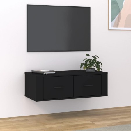 Hängender TV-Schrank aus schwarzem Sperrholz, 80 x 36 x 25 cm von vidaXL, TV-Möbel - Ref: Foro24-816833, Preis: 80,14 €, Raba...