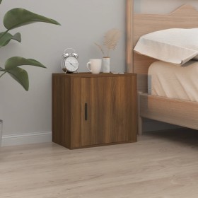 Brown oak wall bedside table 50x30x47 cm by vidaXL, Nightstands - Ref: Foro24-816878, Price: 36,94 €, Discount: %