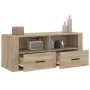 Oak-colored plywood TV cabinet 100x35x40 cm by vidaXL, TV Furniture - Ref: Foro24-816811, Price: 84,35 €, Discount: %