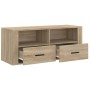 Oak-colored plywood TV cabinet 100x35x40 cm by vidaXL, TV Furniture - Ref: Foro24-816811, Price: 84,35 €, Discount: %