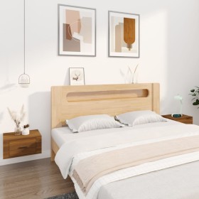 Wall-mounted bedside tables 2 units brown oak color 50x36x25 cm by vidaXL, Nightstands - Ref: Foro24-816855, Price: 68,43 €, ...