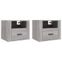 Wall bedside tables 2 pcs gray Sonoma 50x36x40 cm by vidaXL, Nightstands - Ref: Foro24-816893, Price: 90,17 €, Discount: %