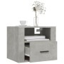 Gray concrete wall-mounted bedside table 50x36x40 cm by vidaXL, Nightstands - Ref: Foro24-816888, Price: 46,68 €, Discount: %