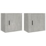 Mesitas de noche de pared 2 uds gris hormigón 50x30x47 cm de vidaXL, Mesitas de noche - Ref: Foro24-816873, Precio: 67,74 €, ...