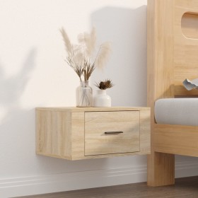 Sonoma oak wall bedside table 50x36x25 cm by vidaXL, Nightstands - Ref: Foro24-816846, Price: 33,99 €, Discount: %