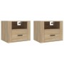 Wall bedside tables 2 pcs Sonoma oak color 50x36x40 cm by vidaXL, Nightstands - Ref: Foro24-816887, Price: 87,41 €, Discount: %