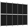 Biombo divisor de 5 paneles de tela negro 250x200 cm de vidaXL, Divisores de ambientes - Ref: Foro24-350237, Precio: 37,44 €,...