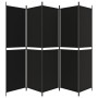 Biombo divisor de 5 paneles de tela negro 250x200 cm de vidaXL, Divisores de ambientes - Ref: Foro24-350237, Precio: 37,44 €,...