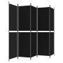 Biombo divisor de 5 paneles de tela negro 250x200 cm de vidaXL, Divisores de ambientes - Ref: Foro24-350237, Precio: 37,44 €,...