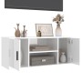 Mueble de TV madera contrachapada blanco brillo 100x35x40 cm de vidaXL, Muebles TV - Ref: Foro24-823093, Precio: 62,19 €, Des...