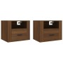 Wall-mounted bedside tables 2 units brown oak 50x36x40 cm by vidaXL, Nightstands - Ref: Foro24-816895, Price: 68,75 €, Discou...