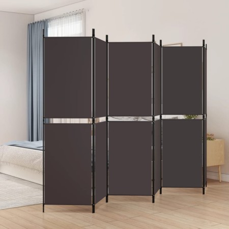 Divider screen with 6 brown fabric panels 300x180 cm by vidaXL, Room dividers - Ref: Foro24-350223, Price: 53,39 €, Discount: %