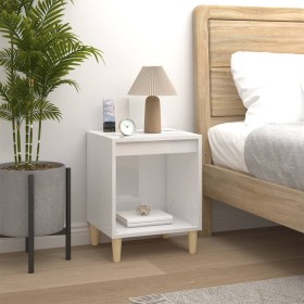 Glossy white plywood nightstand 40x35x50 cm by vidaXL, Nightstands - Ref: Foro24-821862, Price: 33,76 €, Discount: %