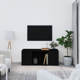 TV stand made of black plywood 100x35x40 cm by vidaXL, TV Furniture - Ref: Foro24-816801, Price: 43,41 €, Discount: %