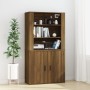 Armario de pared madera contrachapada marrón roble 80x33x80 cm de vidaXL, Aparadores - Ref: Foro24-816599, Precio: 67,99 €, D...