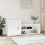 Glossy white plywood shoe cabinet 130x35x54 cm by vidaXL, Shoe racks and shoe organizers - Ref: Foro24-816746, Price: 75,26 €...