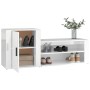 Mueble zapatero madera contrachapada blanco brillo 130x35x54 cm de vidaXL, Zapateros y organizadores de calzado - Ref: Foro24...